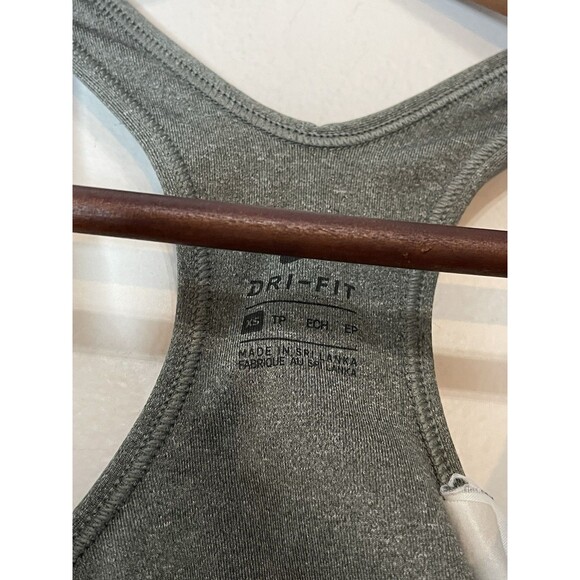 Nike Dri Fit Women's XS Gray Logo Sports Bra Racerback Padded Classic - Picture 3 of 4